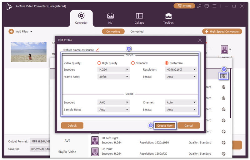Personalizza le impostazioni di output