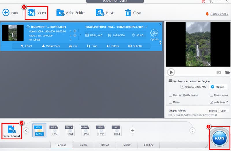 Konvertera VOB till Mp4 Videoproc
