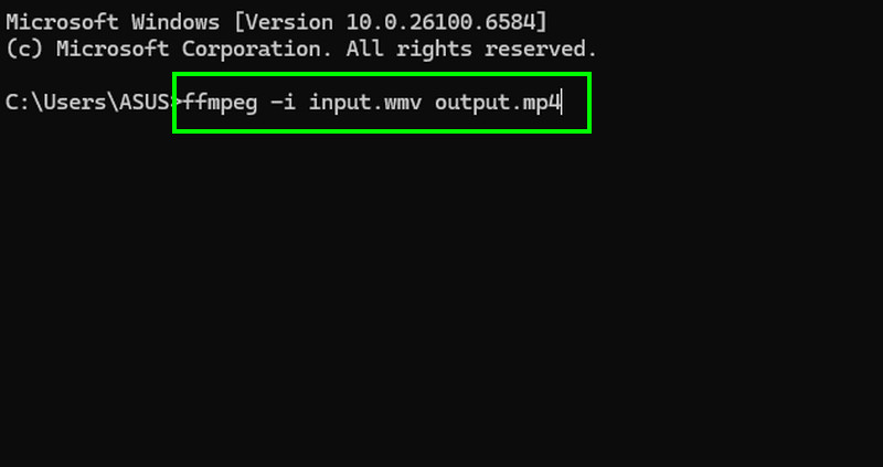 Convertește WMV în MP4 FFmpeg