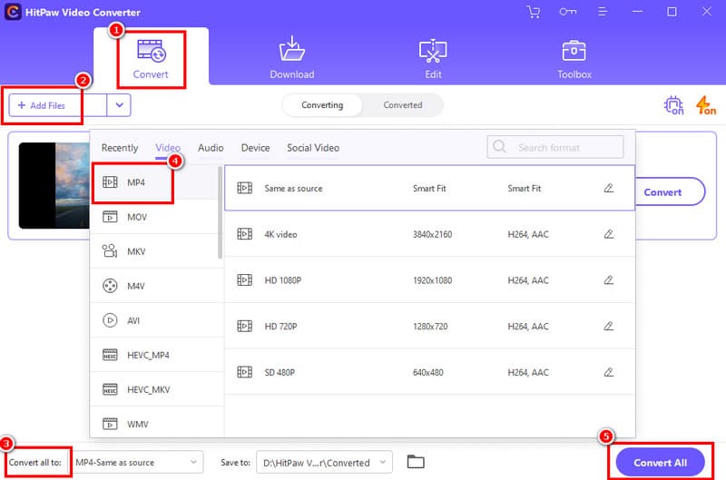 Convertește WMV în MP4 Hitpaw