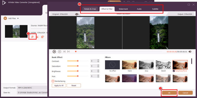 Edit the Video Avaide
