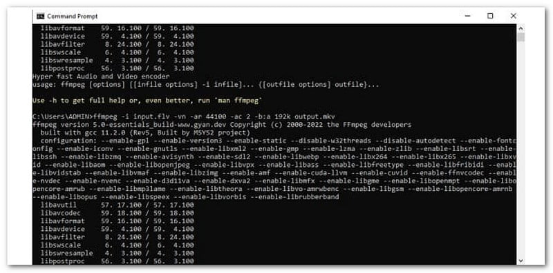 Ffmpeg แปลง FLV เป็น MKV