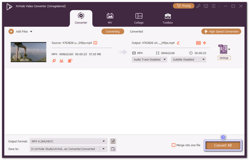 Haz clic en Convertir todo y verás los cambios.