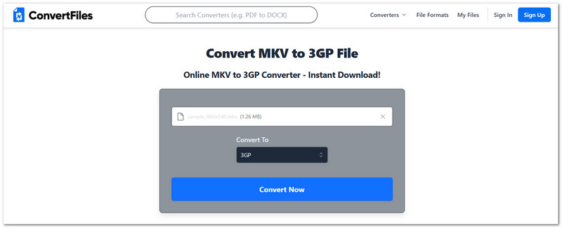 Convertfiles Beste gratis MKV til 3gp-konverterer
