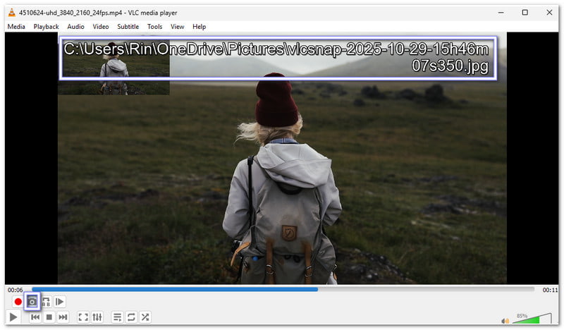 Haz clic en Instantánea