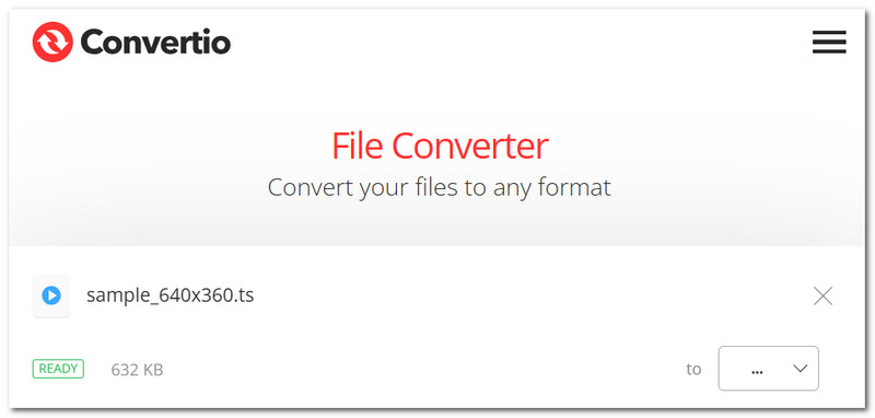 Formato de saída do Convertio