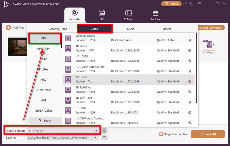 Alternativer for utdataformat