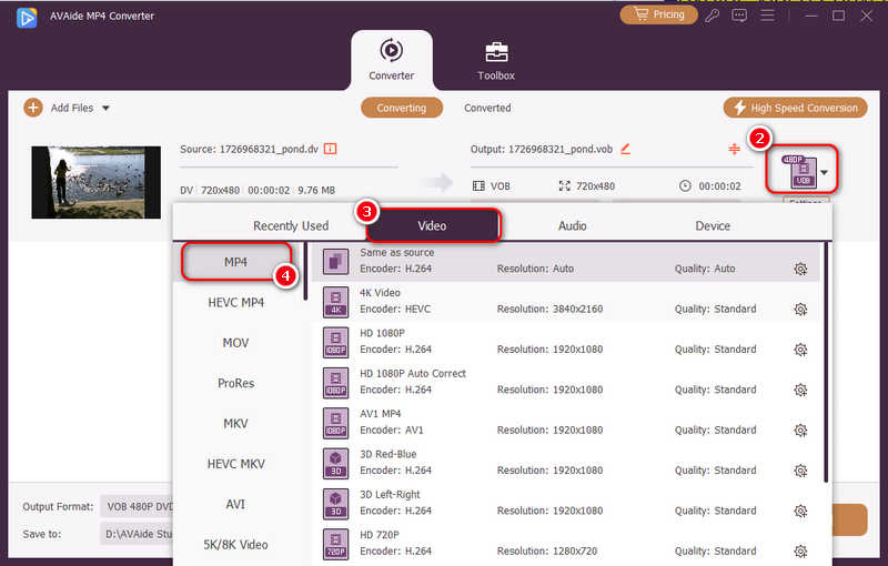 Choose MP4 For WFP File