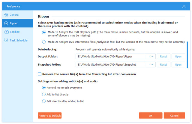 Ripper Setting