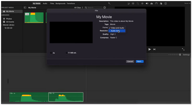 iMovie Top Audio Joiner на рабочем столе