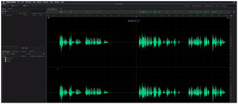 Adobe Audition è ideale per la post-produzione e la trasmissione.