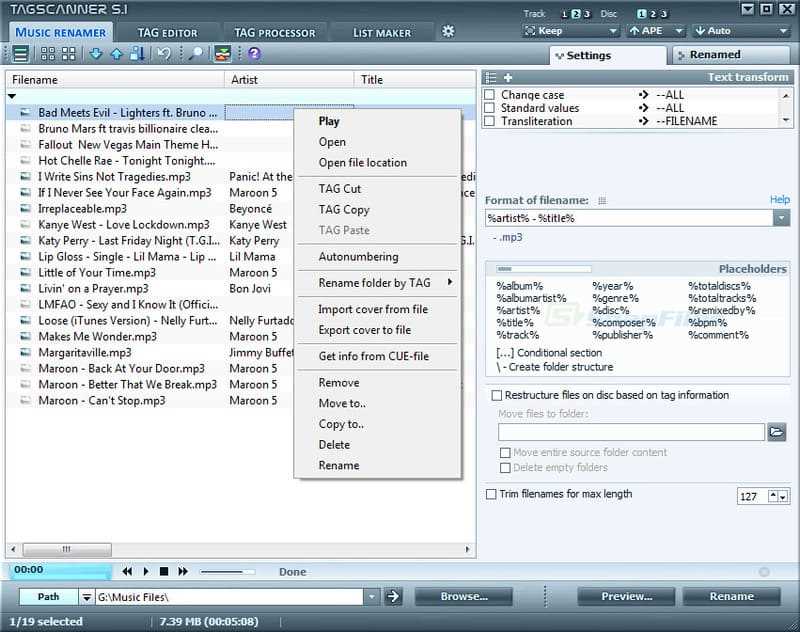 Tagscanner Music Tag Editor