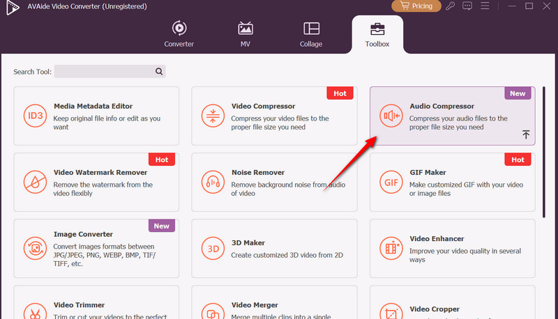 حدد ضاغط الصوت