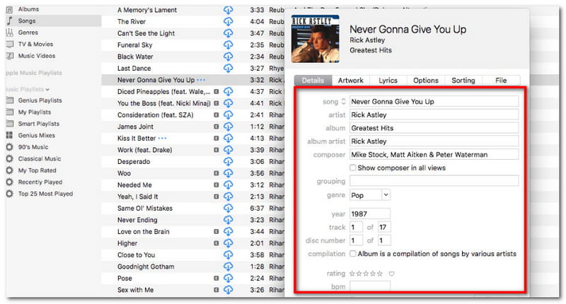 Apple Music Metadaten