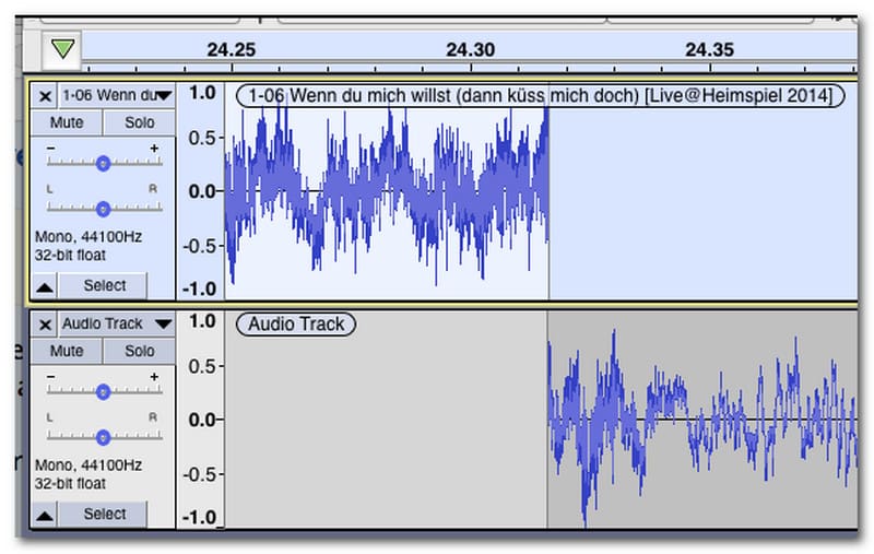 Audacity: Spuren hinzufügen