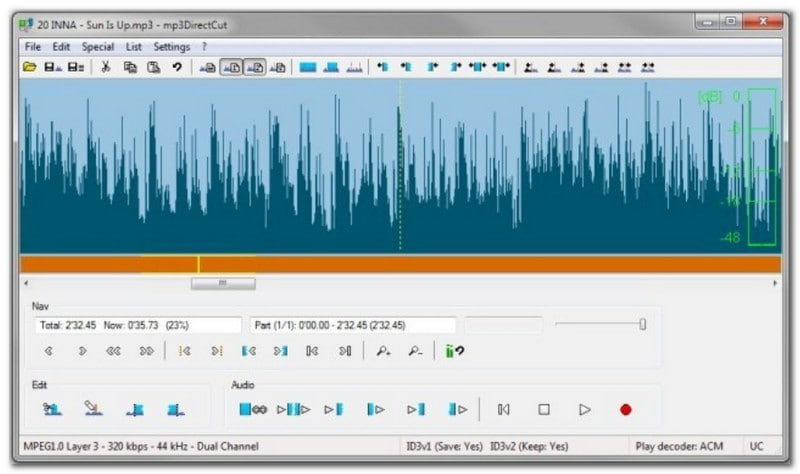 MP3-Direktschnitt-Bearbeitung MP3