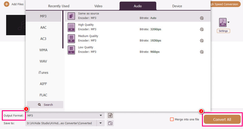 Convert Save AVAide Video Converter