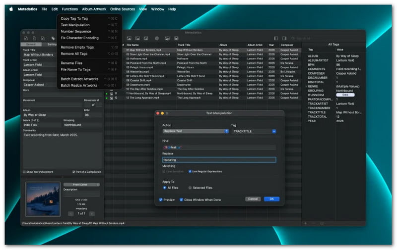 Metadatics A legjobb Flac címkeszerkesztők Mac-re