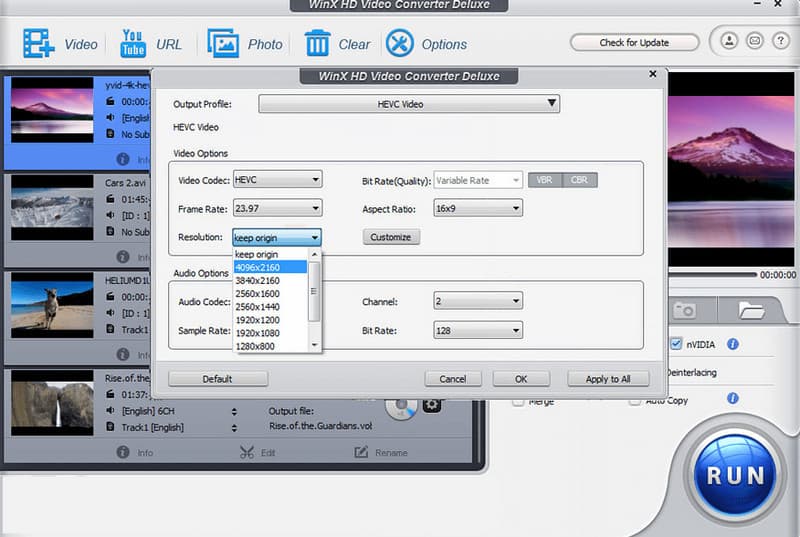 WinX Video Converter Конвертер 5K в 8K