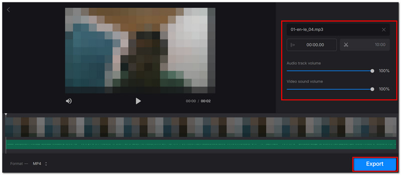 Clideo Adjust Export