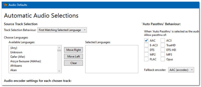 בחירות שמע אוטומטיות של בלם יד