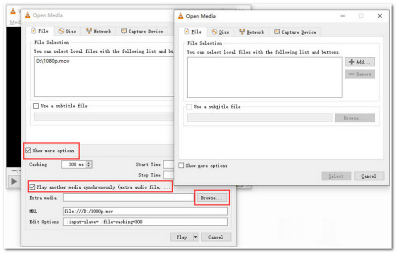 ייבוא מדיה של VLC