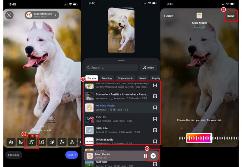 Tambahkan Musik ke Video IG Reels