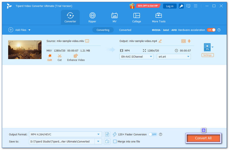 Lưu MKV với phụ đề mềm được thêm vào