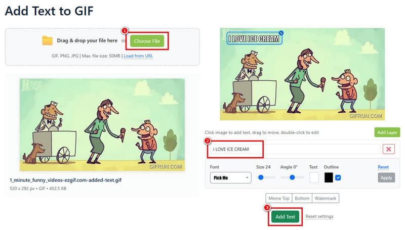 Aggiungi testo a GIF Gifgifs