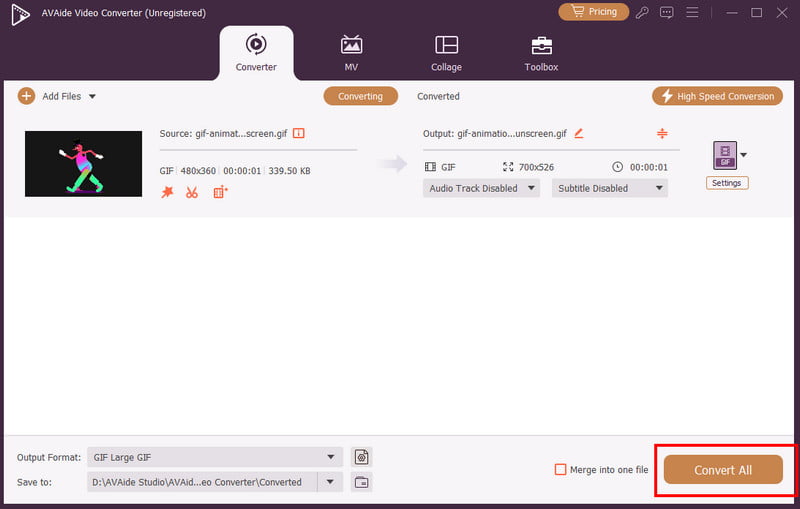 Converti tutti gli Avaide
