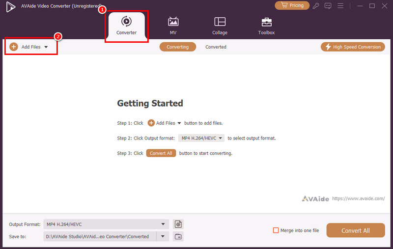 Convertitore Aggiungi file Avaide