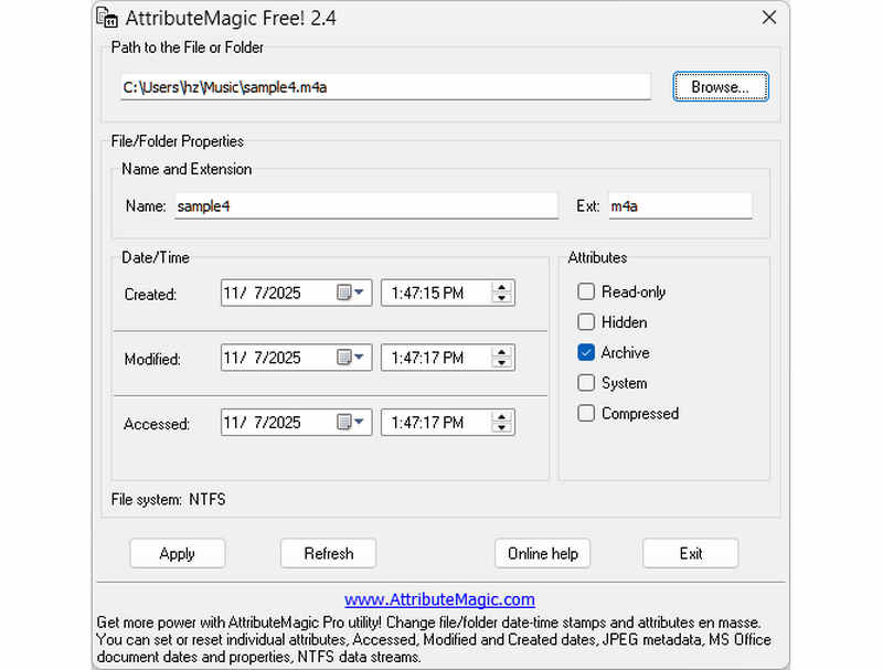 AttributeMagic File Date Changer