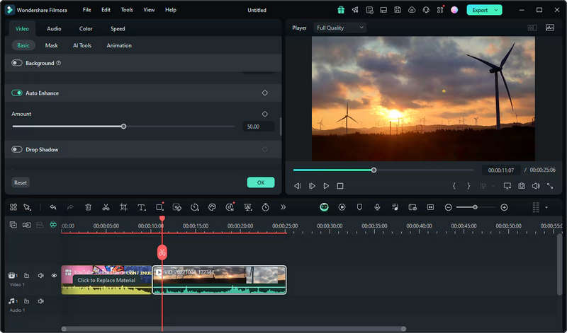Wondershare Filmora Video Quality Enhancer