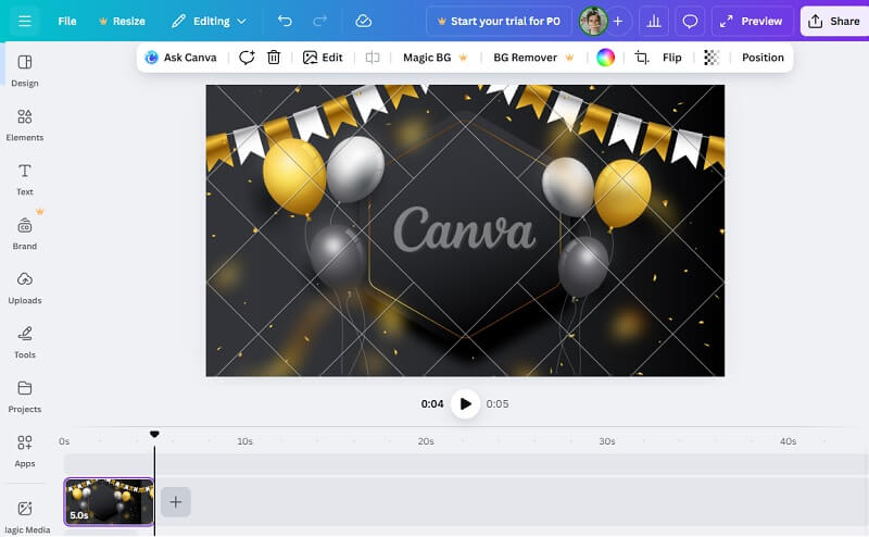 Canva 編輯生日影片 