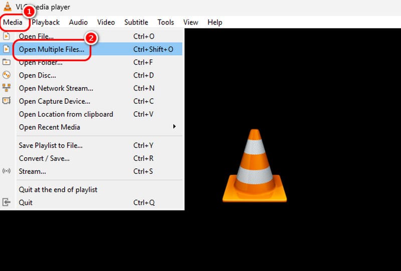 媒體開啟多個檔案 VLC