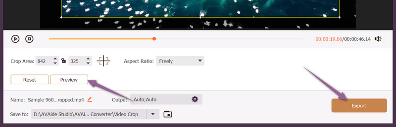 切り取ったビデオをエクスポート