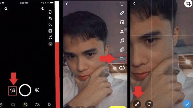 Cómo recortar en Snapchat (ejemplo)