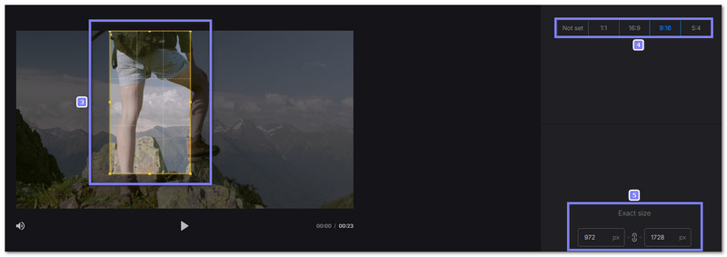 फसल क्षेत्र को समायोजित करें