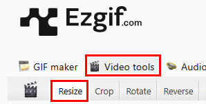 Ezgif 影片工具調整影片大小