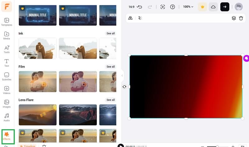 플렉스클립에 그레인 효과 적용