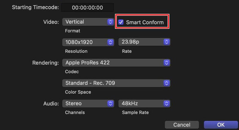 Final Cut Pro Smart Conform