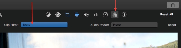 Clipfilter in iMovie op Mac
