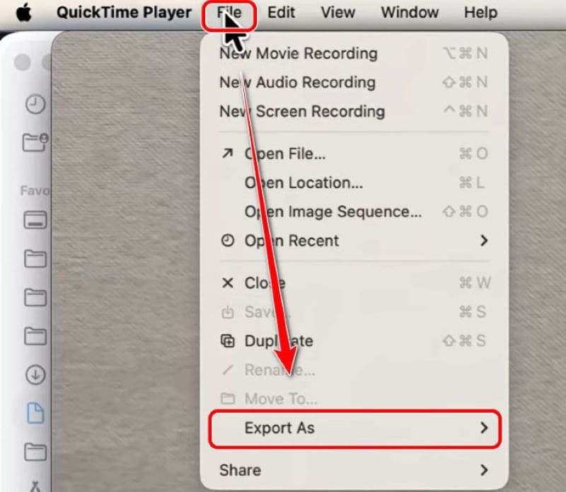 Sla een omgedraaide video op in QuickTime Player op je Mac.