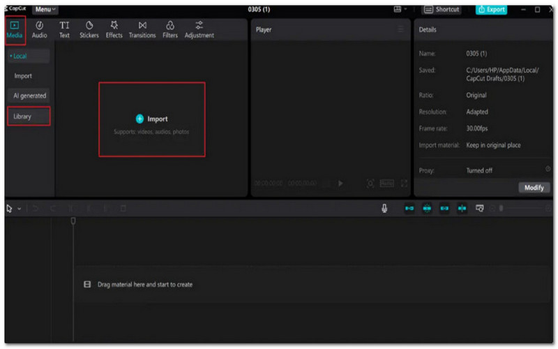 Import Muat Turun Capcut