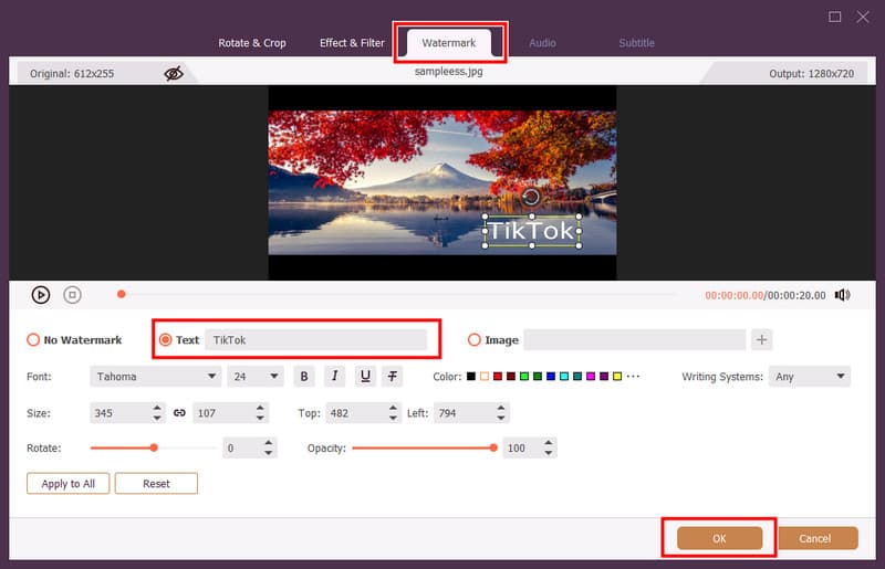 ビデオにテキストを追加