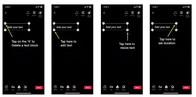 TikTokのテキストを編集する