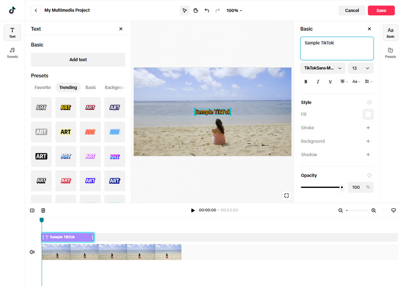 TikTok PCテキスト