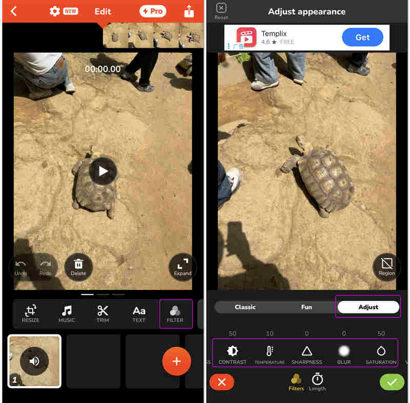 Adjust Video Effect In Videoshop