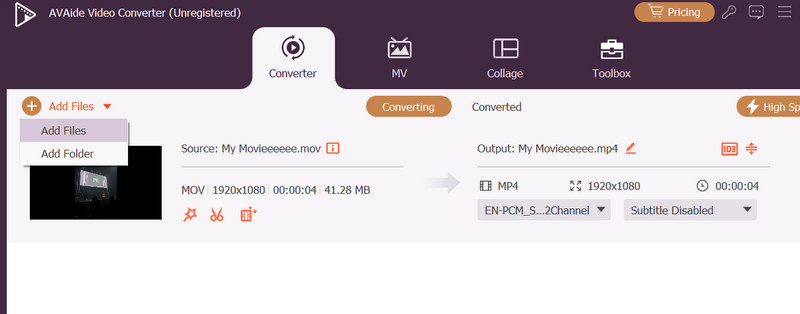إضافة ملف iMovie