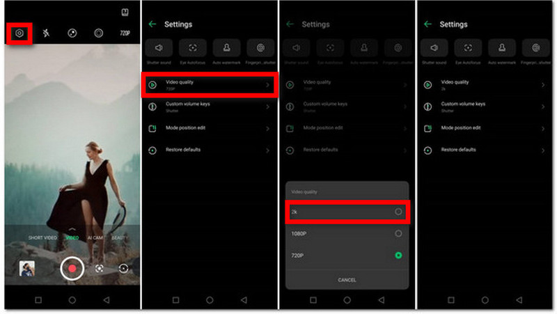 Configuración de mejora de la cámara de Android